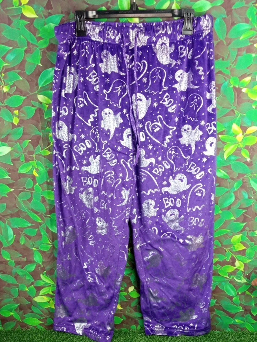 👻 Kids Halloween Purple Ghost Print Pajama Pants
